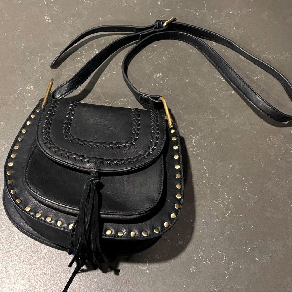 Black vegan leather bag